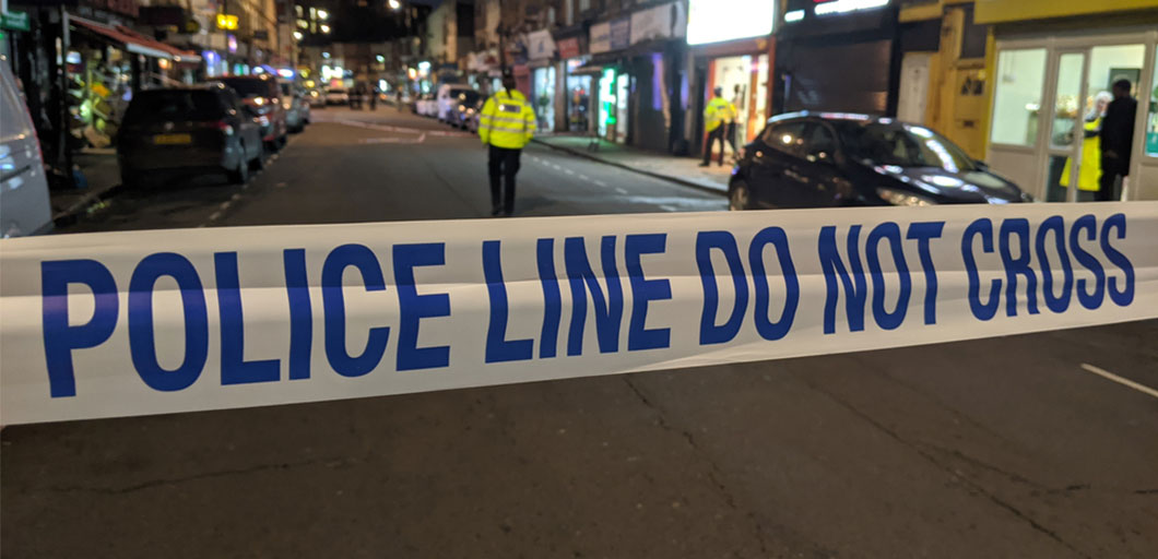 crime scene in london at night